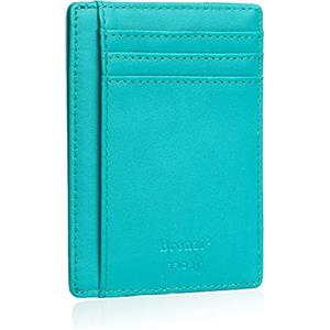 Bronzi® Portafoglio Uomo Slim Piccolo | Portacarte Uomo Donna Portatessere Porta Carte Di Credito | Portafogli Mini Protezione RFID con Portamonete | Box Regalo - Brand Italiano