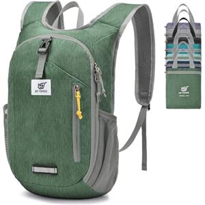 SKYSPER Zaino Pieghevole 10L, Zainetto Ultra Leggero Richiudibile Zaino Hiking Salvaspazio per Trekking Viaggi Brevi Escursioni Ciclismo, Ishe10ii-Verde