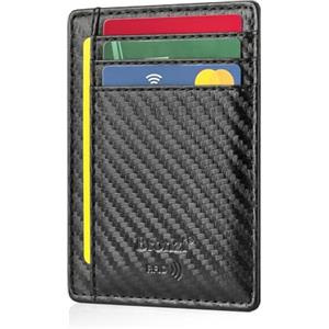 Bronzi® Portafoglio Uomo Slim Piccolo | Portacarte Uomo Donna Portatessere Porta Carte Di Credito | Portafogli Mini Protezione RFID con Portamonete | Box Regalo - Brand Italiano