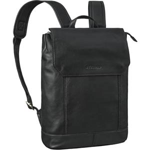 STILORD 'Sage' Zaino Donna e Uomo Pelle Borsa a Tracolla Pc 13,3 Pollici Cuoio Zaino Antifurto Multitasche Traspirante per Lavoro Scuola Università, Colore:nero