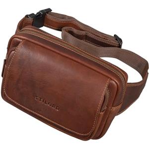 STILORD "Boston" Marsupio Grande in Pelle Vera da Uomo Donna Borsello a Tracolla Monospalla Vintage Elegante in Cuoio Colore:porto - cognac