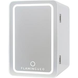Flamingueo Frigorifero Piccolo 6,5L - Mini Frigo Specchio e LED, 12V/220V, Mini Frigo da Camera, Frigo da Ufficio, Raffreddamento e Riscaldamento