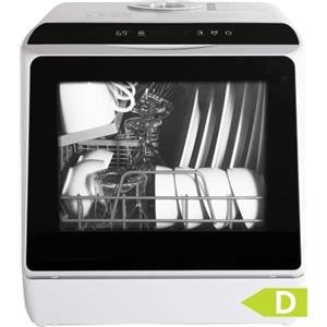 YU YUSING Mini Lavastoviglie Piccola 45 cm 5 Coperti, 5+1 Programmi, Asciugatura PTC, con o senza Alimentazione Idrica, Lavastoviglie Portatile, Serbatoio da 5L, Display LED, Bianco e Nero