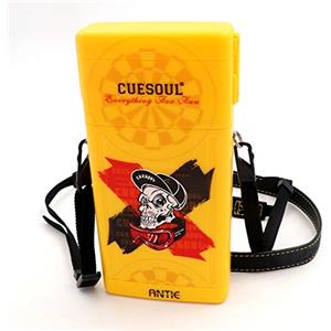 CUESOUL ANTIE Custodia Rigida per Freccette Gialla, Contiene 6 Freccette con Punta in Acciaio/Freccette con Punta Morbida e Punte per Freccette Extra, Alberi e voli, Uso Durevole