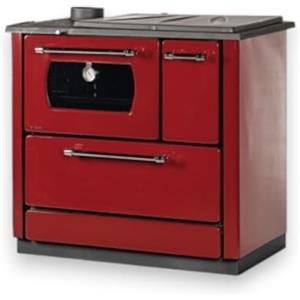 Briconess.com Stufa cucina riscaldamento a legna con forno struttura in acciaio 9,06 kW Popular - Bordeaux