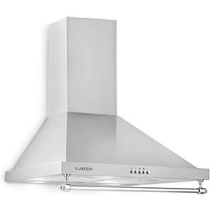 Klarstein Mb - Cappa Aspirante, Cappa Cucina a Parete, Aspirazione e Circolazione d'aria, Cappa con 3 Livelli, 610 m³/h, Filtro in Alluminio, Grigio Argentato, 60 cm