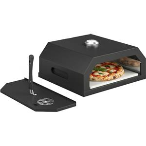 Outsunny Forno per Pizza a Legna Portatile da 12 Pollici, Forno a Legna per Griglia con Pietra in Cordierite e Termometro, Ventilazione Regolabile, Maniglia Isolata, per Esterni