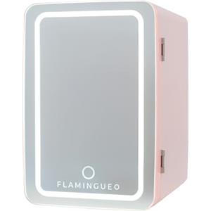 Flamingueo Frigorifero Piccolo 6,5L - Mini Frigo Specchio e LED, 12V/220V, Mini Frigo da Camera, Frigo da Ufficio, Raffreddamento e Riscaldamento