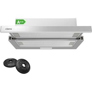 CIARRA CBCS6906D Classe A++ Cappa Aspirante Telescopica Integrata 60 cm 370m³/h con filtro a carboni attivi CBCF002X2 Cappa Aspirante Incasso 2 livelli illuminazione LED