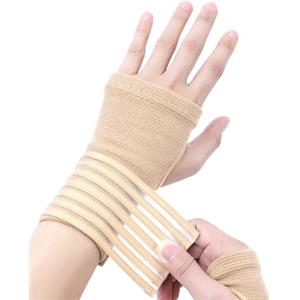 AOOWU Fascia da Polso, 2 pezzi Supporto Polso Elastica Ambidestra, Tutore Tunnel Carpale, Tutore Polso per Dolori Articolari, Quotidiano, Frattura e Distorsione del Polso, sx e dx