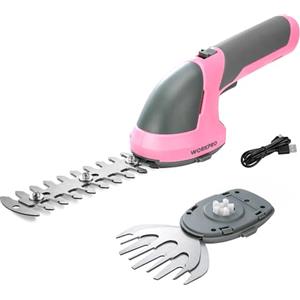 WORKPRO Forbici a Batteria 2 in 1, Cesoia Elettrica a Batteria al Litio 7,2V 2Ah, Larghezza di Taglio 100mm, Lunghezza di Taglio 150mm, Adatto al Giardino (Rosa)