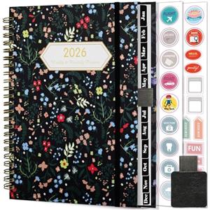 Gumiho Agenda Settimanale 2026 Spirale - Agenda Scolastica A5 (gennaio-dicembre 2026) - Diario con passante per penna e adesivi per piani, tasca interna, schede mensili, 100g/m²