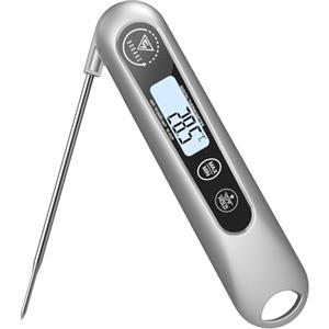 DOQAUS Termometro da Cucina Digitale, Termometro Alimenti Lettura Istantanea con Pieghevole Sonda Lunga, Termometro Alimentare per Carne Barbecue Vino Latte Liquidi Cibo Olio Frittura