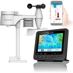 Bresser 7002580 Stazione Meteo A Colori Wi-Fi Con Sensore Professionale 5 In 1, Bianco