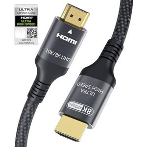 Adauxter Certificato 10K 8K Cavo HDMI 2.1 1.5M, 48Gbps Ultra Elevata Velocità HDMI® Cavi Ethernet CEC 4K 240Hz 200Hz 165Hz 144Hz 120Hz 8K 60Hz ARC eARC HDCP2.3 HDR10+ PC Laptop TV Monitor Proiettore PS5 X-box