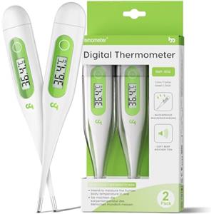 femometer Termometro basale per febbre, rettale, orale, termometro ascellare, termometro febbre, per bambini, adulti, letture accurate e veloci, sonda impermeabile (verde erba-2 confezioni)