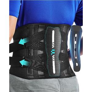 Fitomo Fascia Lombare Supporto Schiena con Supporto Ergonomico e Stecche in Fibra di Carbonio, Tessuto a Rete Ultra Fine, Fascia Elastica Lombare Donna Uomo per Lavoro, Sciatica, Postura