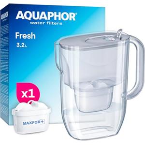 Aquaphor Fresh Caraffa Filtrante per Acqua con 1 Cartucce MAXFOR+ 200L - Grigio
