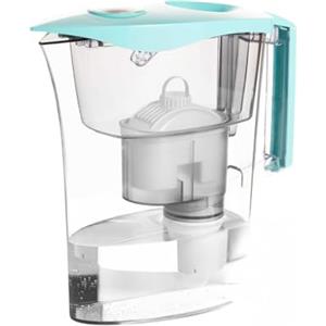 LAICA MikroPLASTIK-STOP Caraffa Filtrante - 3L - Azzurro - con 1 Filtro bi-flux e 1 Filtro MikroPLASTIK-STOP, Preserva i sali minerali e Riduce le microplastiche - Timer analogico - Made in Italy