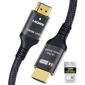 Adauxter Certificato 10K 8K Cavo HDMI 2.1 0.5M, 48Gbps Ultra Elevata Velocità HDMI® Cavi Ethernet CEC 4K 240Hz 200Hz 165Hz 144Hz 120Hz 8K 60Hz ARC eARC HDCP2.3 HDR10+ PC Laptop TV Monitor Proiettore PS5 X-box