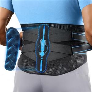 AGPTEK Fascia Lombare Supporto Schiena con Sostegno Bionico, Fascia per Schiena Traspirante in Tessuto a Rete, Sollievo dal Dolore, Stecche Multiple, Regolabile per Uomo e Donna, XL