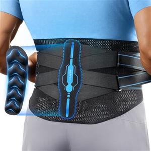 AGPTEK Fascia Lombare Supporto Schiena con Sostegno Bionico, Fascia per Schiena Traspirante in Tessuto a Rete, Sollievo dal Dolore, Stecche Multiple, Regolabile per Uomo e Donna, XXL