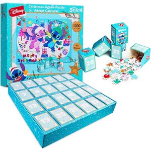 Disney Stitch Calendario Avvento 2025 Rompicapo Adulti e Bambini Countdown Natale Calendari Avvento Puzzle 1000 Pezzi Gioco di Famiglia Idee Regalo