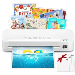 NAHKZNY Plastificatrice A4 Laminatrice a Caldo per Formato A4 A5 A6 Plastificatore Macchina Laminazione Velocità 260 mm/min con 15 Sacchetti di Plastificazione per Ufficio Casa Scuola Documenti Foto