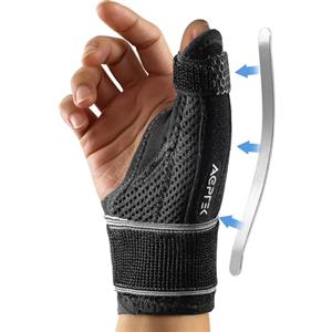 AGPTEK Tutore Pollice Destro e Sinistro con Supporto Staccabile, Tutore per Rizoartrosi Confortevole, Sollievo il Dolore della Tendovaginite Radiale, del Dito a Scatto, M (15-17cm)