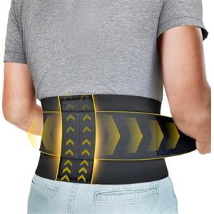 Bracoo BS33 Fascia Lombare Supporto Schiena - Cintura Lombare Regolabile con 4 Stecche, Sollievo per Mal di Schiena, Fascia Elastica Uomo Donna