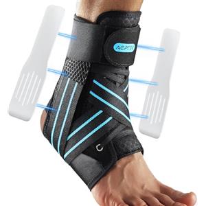 AGPTEK Tutore Caviglia con Piastre Staccabili, Cavigliera Sportiva Regolabile per Distorsione, Tendinite d'Achille, Sinistro o Destro, Uomo e Donna (S)