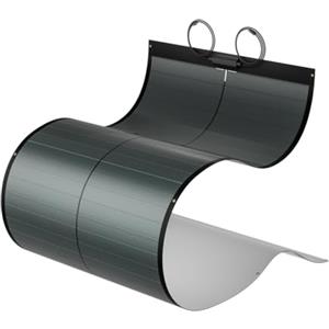 BougeRV Pannello Solare Flessibile 200W 24V, Pannello Solare Portatile CIGS Modulo Fotovoltaico ETFE IP68 per Camper, Balcone, Roulotte, Barca e Batteria di Ricarica da 24V Off-Grid, Preforato