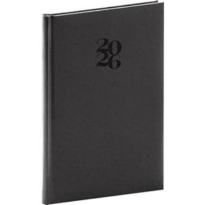 NOTIQUE Agenda 2026 ca. A5 (15 x 21 cm), calendario settimanale e libro con copertina rigida, segnalibro in tessuto e passante per penna, superficie in carta ecologica sostenibile (caffè Essenza)