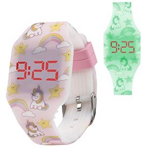 Kiddus Orologio digitale a LED bambini, ragazze, adulti. Cinturino comodo in morbido silicone. Batteria giapponese lunga durata. Facilità di lettura e apprendimento dell'ora.