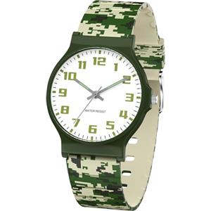 SOCICO Orologio analogico per bambini, orologio sportivo resistente all'acqua da 30 metri per 5-15 anni, orologio per bambini facile da leggere (Mosaico mimetico)