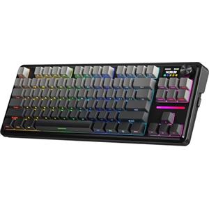 Redragon K743 PRO GB Tastiera da gioco RGB con guarnizione all'80% con schermo TFT e manopola Hype da 1,14", tastiera meccanica a 87 tasti, smorzamento del rumore a 5 strati, presa RGB rivolta a sud