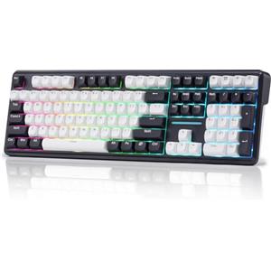 Redragon Tastiera da gioco RGB con guarnizione wireless K745 PRO, tastiera meccanica a 108 tasti w/4 tasti di scelta rapida extra, presa LED hot-swap rivolta a sud, smorzamento del rumore a 5 strati