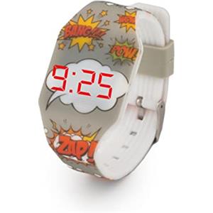 Kiddus Orologio digitale a LED bambini, ragazze, adulti. Cinturino comodo in morbido silicone. Batteria giapponese lunga durata. Facilità di lettura e apprendimento dell'ora.