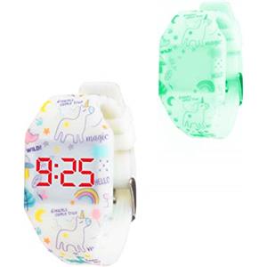 Kiddus Orologio digitale a LED bambini, ragazze, adulti. Cinturino comodo in morbido silicone. Batteria giapponese lunga durata. Facilità di lettura e apprendimento dell'ora.