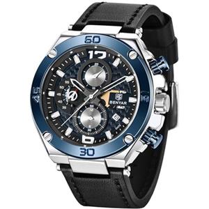 BENYAR BY BENYAR Orologio da uomo al quarzo analogico in acciaio inossidabile cinturino Timing Date Display impermeabile luminoso orologio Business Casual Sports Watch Fashion Holiday regalo per il padre