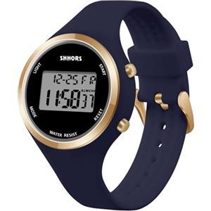AOOSU Orologio Digitale da Donna, Orologio da Donna con Sveglia, Cinturino in Silicone, Quadrante Luminoso, Visualizzazione Della Data, Adatto per Il Tempo Libero o lo Sport (Blu scuro)