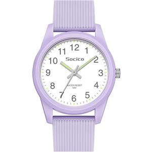 SOCICO Orologi analogici per bambini ragazze ragazzi cinturino morbido apprendimento tempo 50 m impermeabile facile da leggere per età 4-12 bambini regalo di compleanno (Lilla)