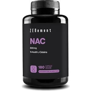 Zenement NAC N-Acetilcisteina 600 mg - 180 Capsule Vegane | Scorta per 6 Mesi | Alta Purezza e Biodisponibilità | Senza Additivi | Vegano | Zenement
