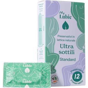MY LUBIE - 12 Preservativi Ultra Sottili - Lubrificati, Vegan, Equosolidali - Taglia Standard 53mm - Sensazione Naturale e Resistenza - Qualità Premium