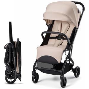 kk Kinderkraft Kinderkraft INDY 3 Passeggino Leggero e Compatto, Chiusura con una Mano, Ultraleggero 7,3 kg, Reclinabile, Cinghia per Trasporto, Ruote Resistenti, Ideale per Viaggi e Città, Beige