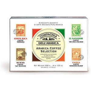 CAFFÈ CORSINI 1950 Caffè Corsini - Caffè Macinato Selezione Arabica Kenya, Costarica, India, El Salvador, Cofanetto Regalo, 4 x 125g