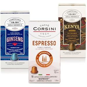 CAFFÈ CORSINI 1950 Caffè Corsini - Set Capsule Caffè Compatibili con macchine Nespresso® Energia e Benessere, 3 Confezioni da 10 (Totale 30 Capsule)