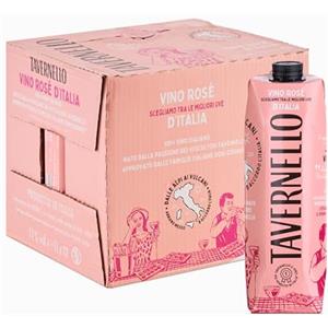 Tavernello Classico Vino Rosato d'Italia, Gusto Armonico ed Equilibrato, 11% Vol, Confezione con 12 Brik da 1 L