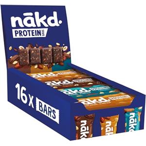 Nākd. Protein Confezione Mista | Barrette Proteiche | 7g di Proteine Vegetali | 100% Ingredienti Naturali | Senza Zuccheri Aggiunti | Vegan | 16 x 45g | 720g