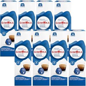Gimoka miscela Espresso Soave Decaffeinato, intensità 8/10-80 capsule compatibili con le macchine Caffitaly* (8 confezioni da 10)